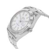 New Rolex Datejust II 41MM 18K White Gold Bezel Stainless Steel Mens Watch 116334 WIO