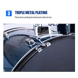 HBIAO Full Size Adult Drum Set, Complete Professional Percussion Kit 5 Piece with Cymbals Stands Stool and Sticks,Black