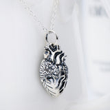 Human Heart Pendant 925 Silver Necklace