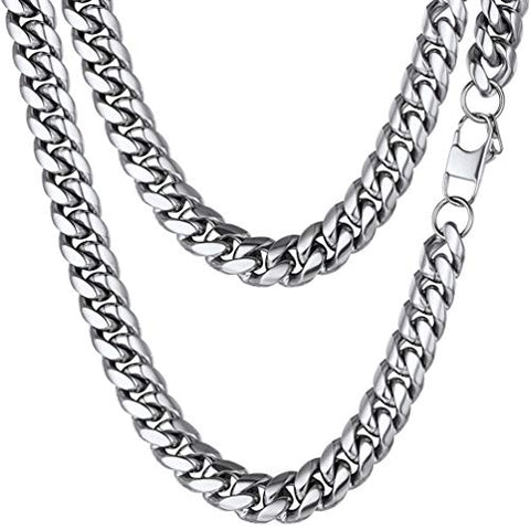 PROSTEEL Stainless Steel Chain Mens Jewelry Collares Hombre Man Chunky Necklace Titanium Steel Collar Men Cuban Link Chain