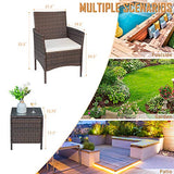 Greesum GS-3RCS8BG 3 Pieces Outdoor Patio Furniture Sets, Brown and Beige