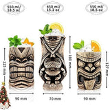 Tiki Mugs Set – Large Ceramic Tiki Mug, Cocktail Mugs for Mai Tai, Punch, Pina Colada, and Tropical bar Drinks (TIKISET)