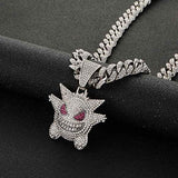 Xikui Cuban Link Chain, 18K Gold Plated Jewelry Men/Women Titanium Steel Necklace Hip Hop Diamond Chain Chunky Chain Width 13MM Length 19.7in(50cm), Iced Out Chain Gifts (Sliver)