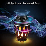 LIGHTSMAX Portable Bluetooth 5.0 Indoor/Outdoor Wireless Speaker, LED Torch Atmospheric Lighting Effect, 5-Watt Audio USB Speaker, 2000 mAh Battery for iPhone/iPad/Android