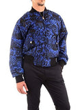 Versace Jeans Couture Baroque Print Full Zip Blue/Black Bomber Winter Reversible Jacket-S for Mens