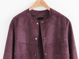 Women's Fashion Slim Suede Coat
