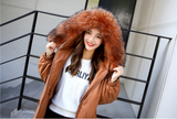 Large Fur Collar Hooded Thick Coat