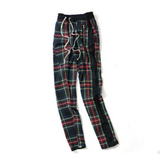Plaid Hip Hop Patchwork Pants With Drawstring
