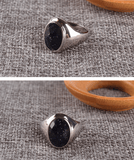 Purple Sand Gemstone Titanium Ring