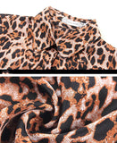 Leopard Chiffon Shirt Lapel long
