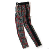 Plaid Hip Hop Patchwork Pants With Drawstring