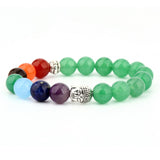 6mm natural stone green Dongling red agate yoga chakra bracelet