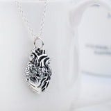 Human Heart Pendant 925 Silver Necklace