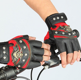 PU Leather Skull Biker Gloves Unisex