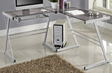 Computer L Shaped Desk Glass Top
