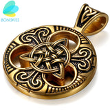 Gold Stainless Steel Necklace -  Ethnic Celtic Knot