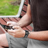 Punk Rock Black Men Wide Leather Bracelets
