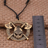 Viking Axe Helmet Pendant Necklace Odin