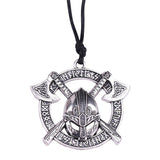 Viking Axe Helmet Pendant Necklace Odin