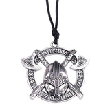 Viking Axe Helmet Pendant Necklace Odin