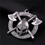 Viking Axe Helmet Pendant Necklace Odin