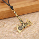 Viking Valknut And Vegvisir Compass Axe Pendant Necklace