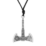 Viking Valknut And Vegvisir Compass Axe Pendant Necklace