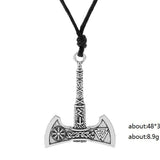 Viking Valknut And Vegvisir Compass Axe Pendant Necklace