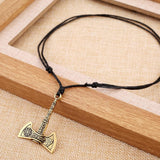 Viking Valknut And Vegvisir Compass Axe Pendant Necklace