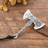 Viking Valknut And Vegvisir Compass Axe Pendant Necklace