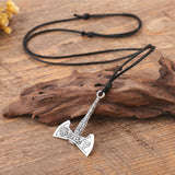 Viking Valknut And Vegvisir Compass Axe Pendant Necklace