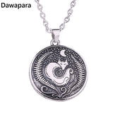 Dawapara Vinking Fox Moon pendant&amp;necklace Supernatural Norse Viking Necklace For Men Talisman Original jewelry