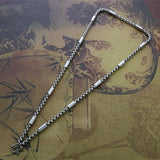Titanium steel men and women necklace square pearl stainless steel pendant Buddha chain with chain