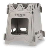 TOMSHOO Camping Wood Stove Portable Outdoor Folding Titanium Wood Stove Burning for Backpacking Survival Cooking Picnic Hunting