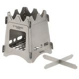 TOMSHOO Camping Wood Stove Portable Outdoor Folding Titanium Wood Stove Burning for Backpacking Survival Cooking Picnic Hunting
