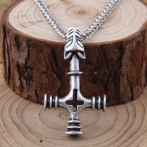 Wolf cross pendant