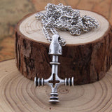 Wolf cross pendant