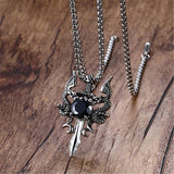 Modyle 2019 New Rock Punk Sword Dragon Bat Link Chain Necklaces for Men Punk Rock Stainless Steel Necklace