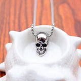 HNSP Punk Stainless Steel Chain Skull Pendant Necklace For Men Male