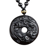 Buddhist Black Obsidian Necklace