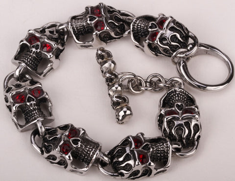Men skull stainless steel bracelet