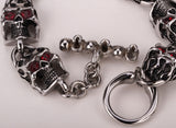 Men skull stainless steel bracelet