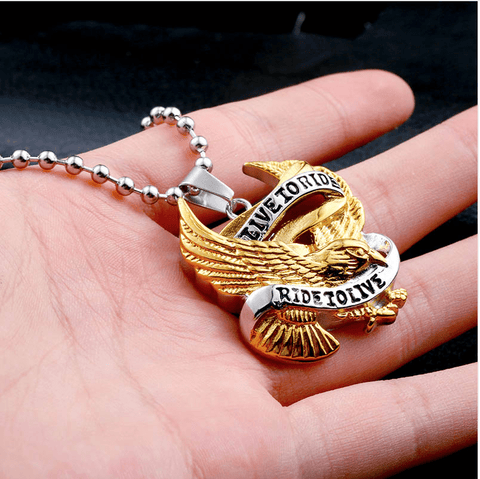 Rider Pendant "Live to Ride" - (SELF-DEFENSE CHAIN ATTACHABLE - SEE DESCRIPTION FOR COMPATIBILITY)