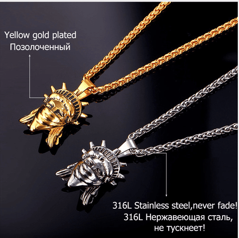 American Rebel Statue of Liberty Pendant - (Self-Defense Chain Attachable).