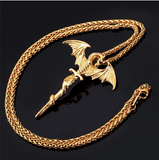 Mythic Dragon Pendant - (SELF-DEFENSE CHAIN ATTACHABLE - SEE DESCRIPTION FOR COMPATIBILITY)