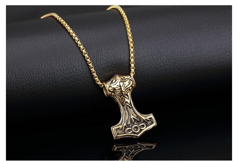 Thor Hammer Mjolnir Viking Amulet Necklace