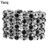 YACQ Skull Skeleton Stretch Cuff Bracelet f