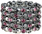 YACQ Skull Skeleton Stretch Cuff Bracelet f