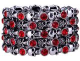 YACQ Skull Skeleton Stretch Cuff Bracelet f