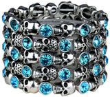 YACQ Skull Skeleton Stretch Cuff Bracelet f